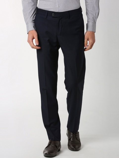 

Peter England Elite Men Blue Slim Fit Solid Formal Trousers