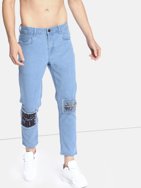 

Kook N Keech Men Blue Regular Fit Mid-Rise Clean Look Printed Stretchable Jeans