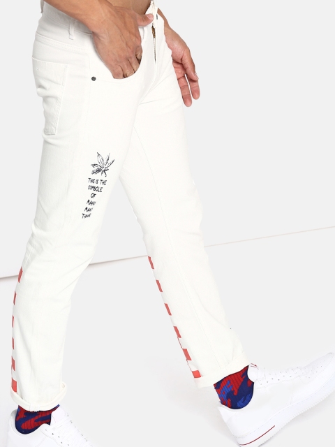 

Kook N Keech Men White Mid-Rise Slim Tapered Fit Jeans