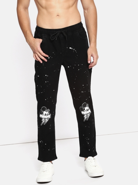 

Kook N Keech Men Black Jogger Mid-Rise Clean Look Stretchable Jeans