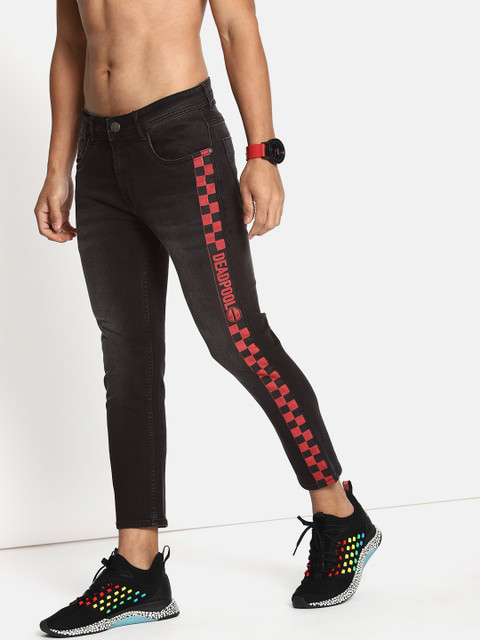 

Kook N Keech Men Black Skinny Fit Mid-Rise Clean Look Stretchable Cropped Jeans