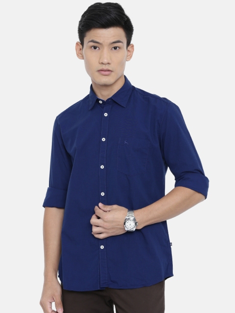 

Parx Men Navy Blue Slim Fit Solid Casual Shirt