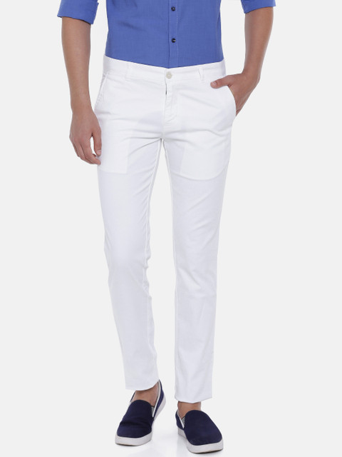 

Parx Men White Slim Fit Solid Chinos