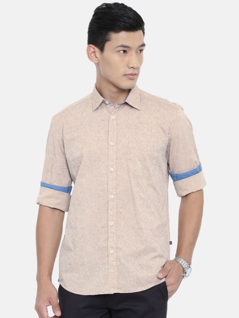 

Parx Men Beige Slim Fit Printed Casual Shirt