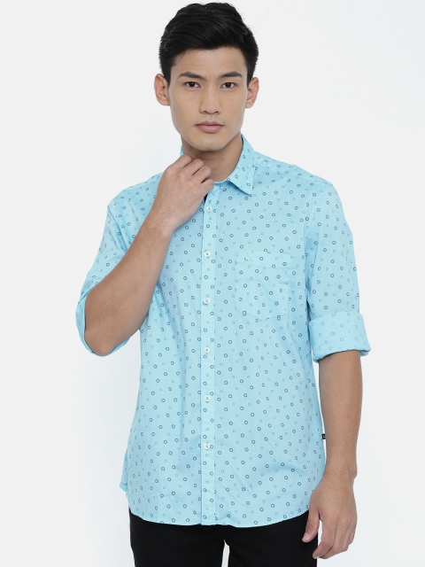 

Parx Men Blue Slim Fit Printed Casual Shirt