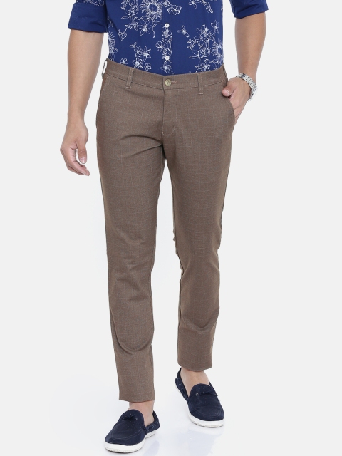 

Parx Men Brown Slim Fit Self Design Regular Trousers