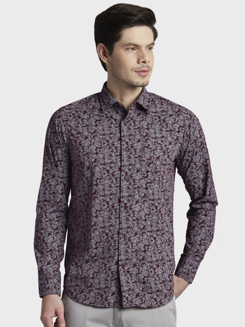 

ColorPlus Men Maroon & White Regular Fit Floral Printed Casual Shirt