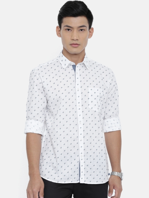 

Parx Men White Slim Fit Printed Casual Shirt