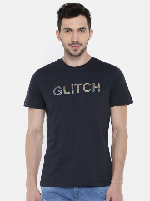 

Parx Men Navy Blue Printed Round Neck T-shirt