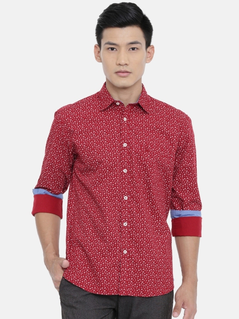 

Parx Men Red & White Slim Fit Printed Casual Shirt