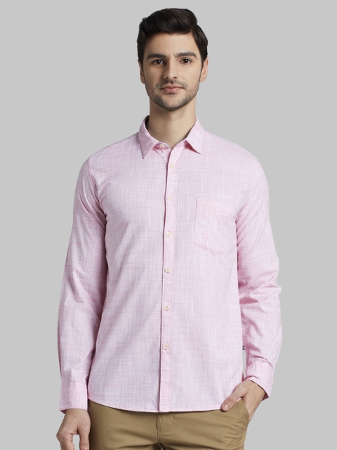 

Parx Men Red Slim Fit Checked Casual Shirt