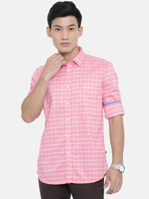 

Parx Men Pink & Red Slim Fit Checked Casual Shirt