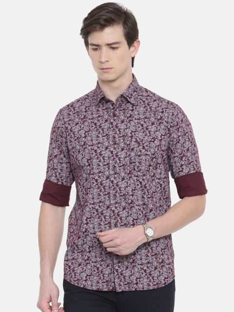 

ColorPlus Men Burgundy Contemporary Fit Printed Casual Shirt