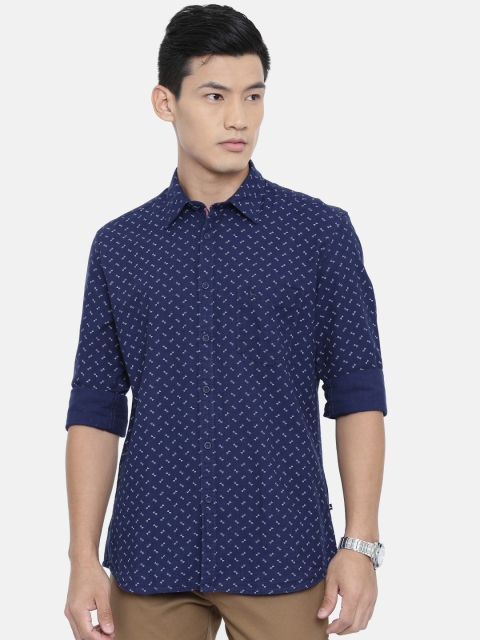 

Parx Men Blue Slim Fit Printed Casual Shirt