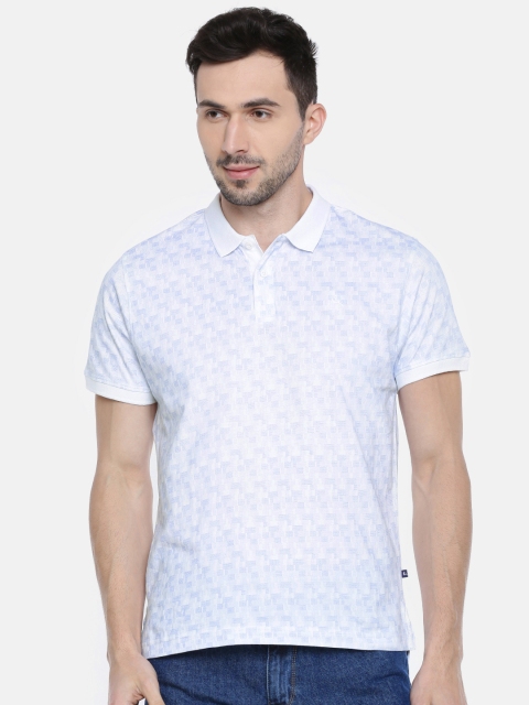 

Parx Men Blue Printed Polo Collar T-shirt