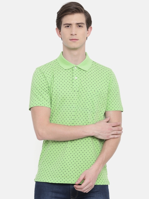 

ColorPlus Men Green Printed Polo Collar T-shirt