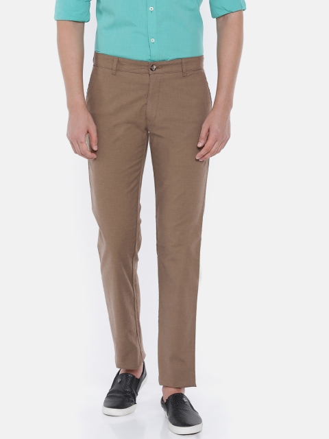 

Parx Men Brown Tapered Fit Solid Trousers