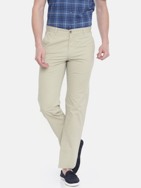 

ColorPlus Men Beige Tailored Slim Fit Solid Chinos