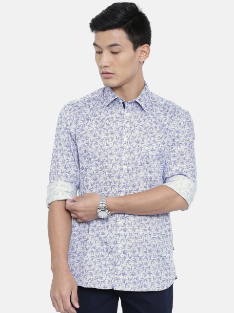 

Parx Men Blue Slim Fit Printed Casual Shirt