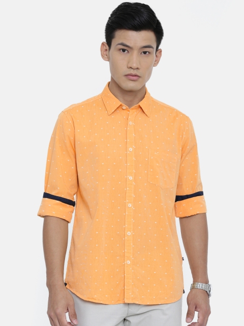 

Parx Men Yellow Slim Fit Printed Casual Shirt