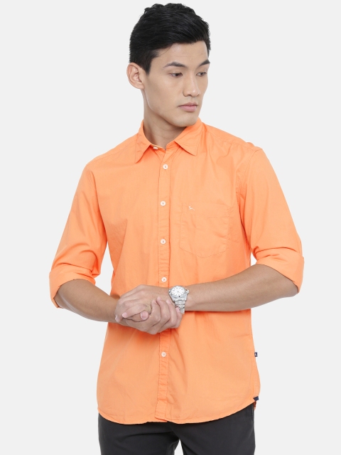 

Parx Men Orange Regular Fit Solid Casual Shirt