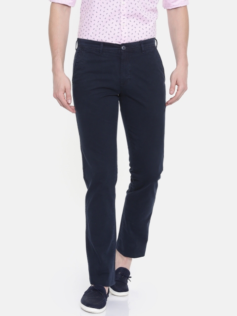 

ColorPlus Men Navy Blue Contemporary Regular Fit Solid Chinos