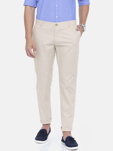 

Parx Men Beige Dallas Slim Tapered Fit Solid Chinos