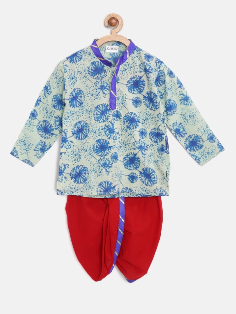 

BownBee Boys Blue & Red Printed Kurta with Dhoti Pants