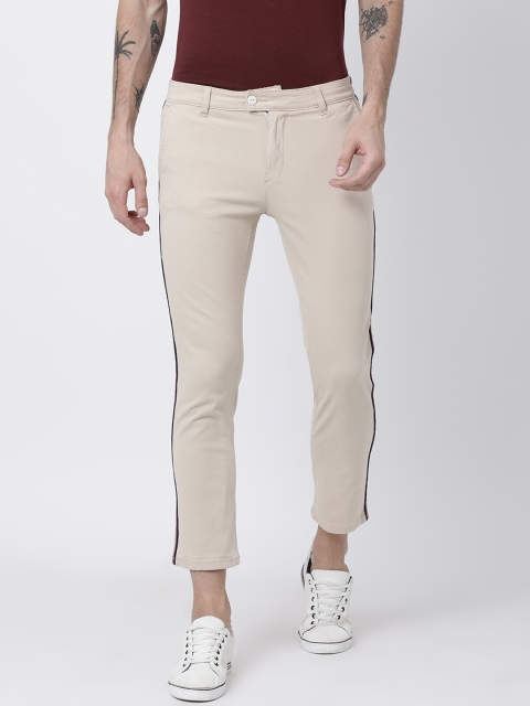 

SHELTR Men Beige Smart Slim Fit Solid Regular Trousers