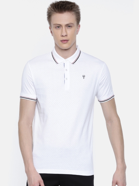 

Classic Polo Men White Printed Polo Collar T-shirt