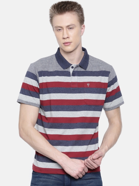 

Classic Polo Men Multicoloured Striped Polo Collar T-shirt, Multi