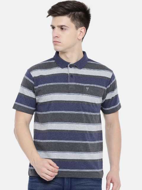 

Classic Polo Men Multicoloured Striped Polo Collar T-shirt, Multi