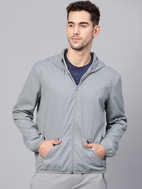 

HRX by Hrithik Roshan Men Grey Textured Sporty Jacket