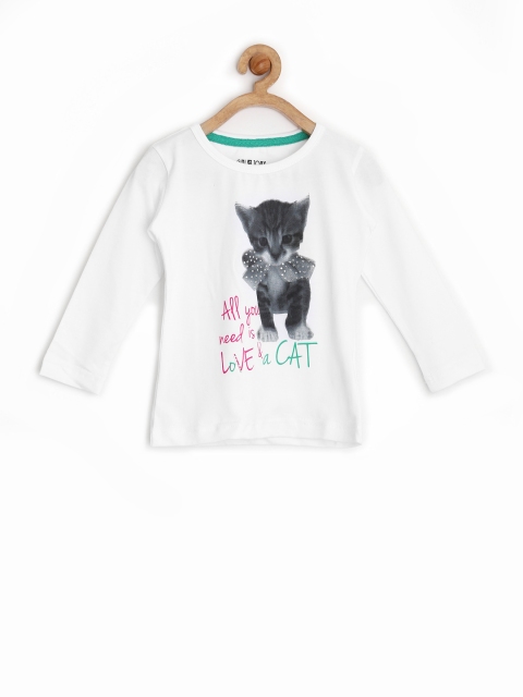 

Gini & Jony Girls White Printed Top