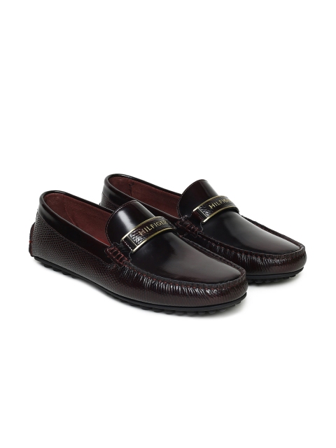 

Tommy Hilfiger Men Brown Embossed Leather Driving Shoes