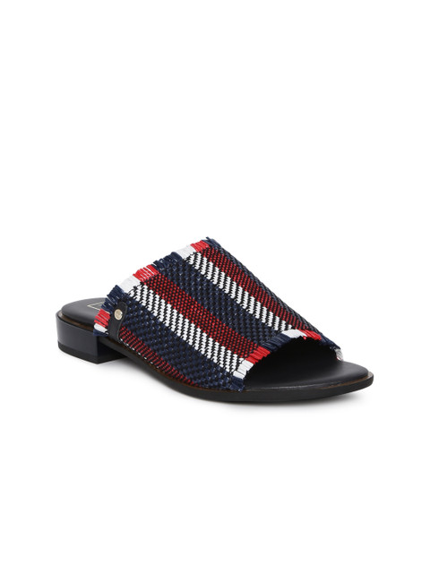 

Tommy Hilfiger Women Blue & White Woven Design Open Toe Flats