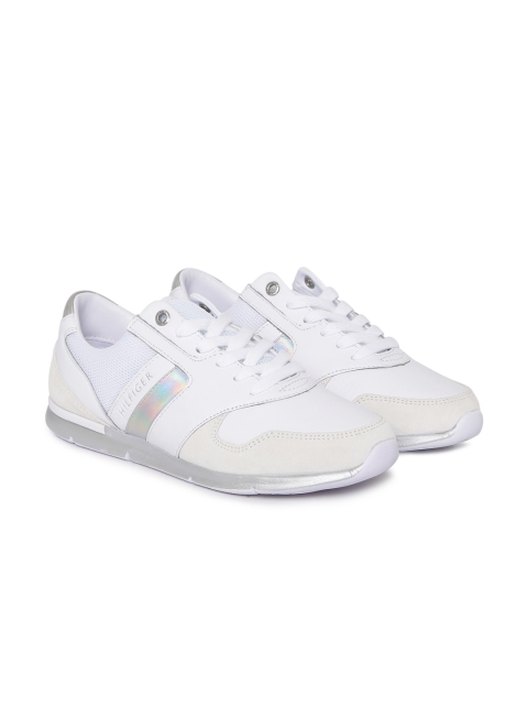 

Tommy Hilfiger Women White IRIDESCENT LIGHT Leather Sneakers