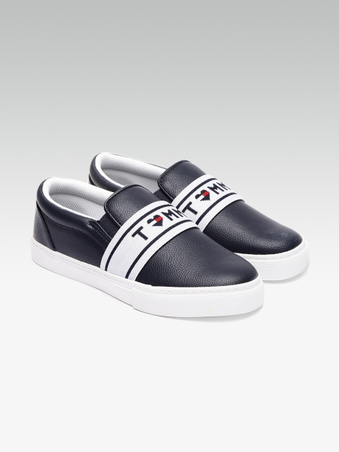 

Tommy Hilfiger Women Navy Blue & White Slip-On Sneakers