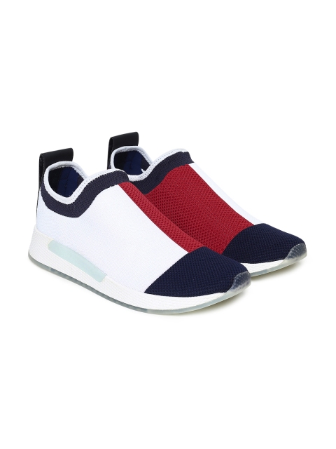 

Tommy Hilfiger Men White & Red FLAG FLEXI Slip-On Colorblocked Sneakers