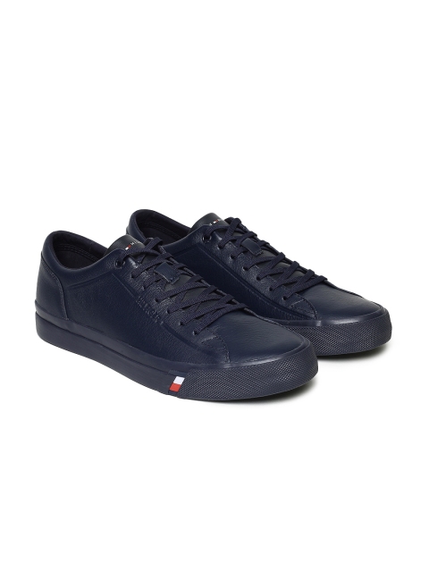 

Tommy Hilfiger Men Navy Blue Leather Sneakers