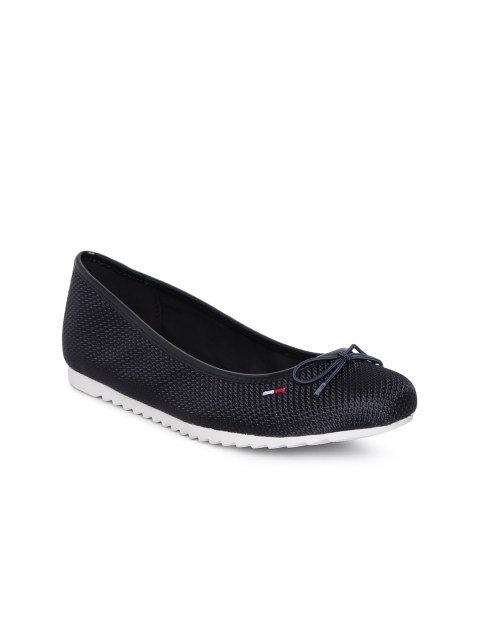 

Tommy Hilfiger Women Navy Blue Textured Ballerinas