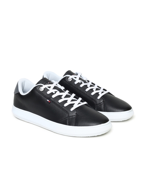 

Tommy Hilfiger Men Black Leather Sneakers