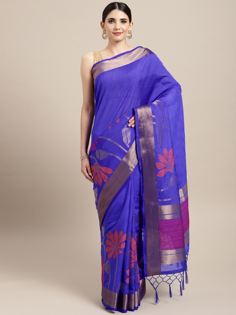 

Stylee LIFESTYLE Blue Woven Design Banarasi Saree