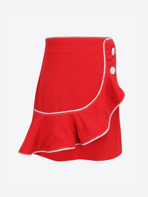 

CUTECUMBER Girls Red Solid Wrap Skirt