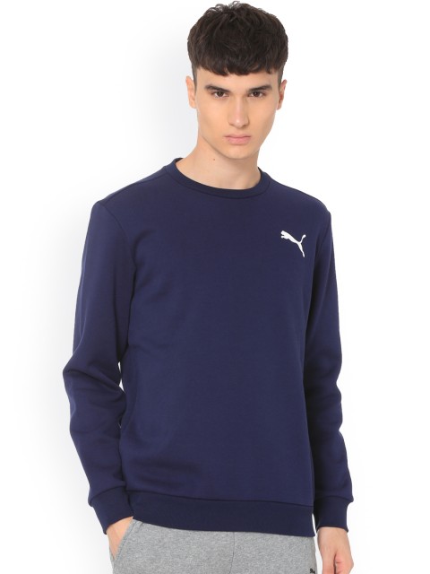 

Puma Men Blue Solid ESS Logo Crew Sweat FL Peacoat-Cat Sweatshirt