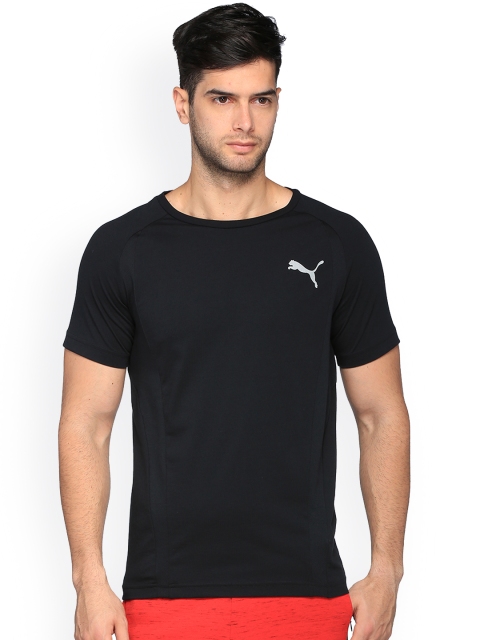 

Puma Men Black Solid Round Neck T-shirt