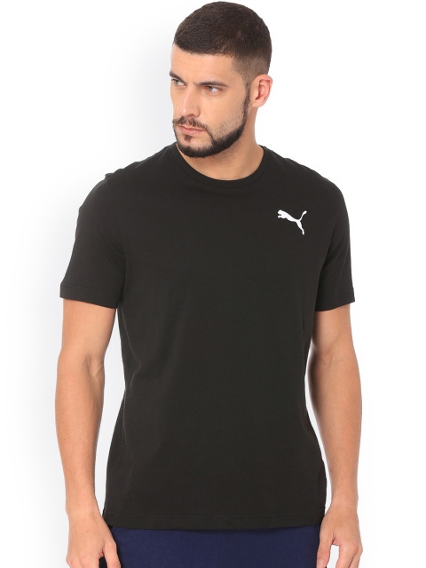 

Puma Men Black Solid Round Neck T-shirt