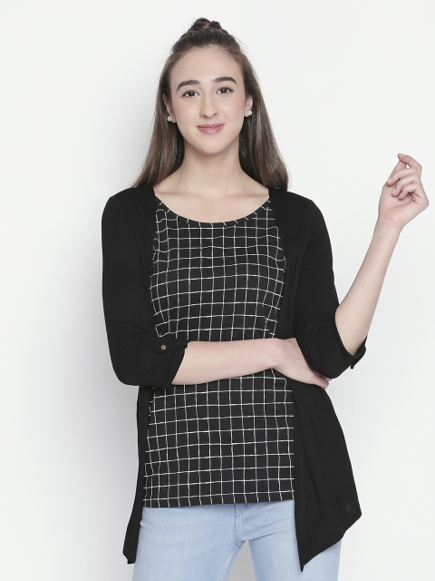 

Annabelle by Pantaloons Women Black Checked Top