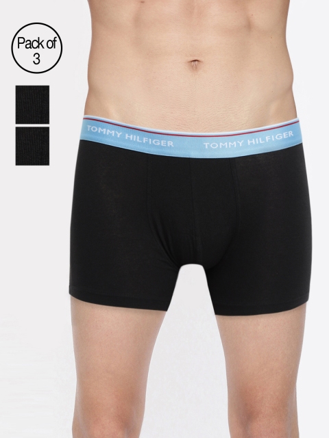

Tommy Hilfiger Men Set of 3 Black Solid Trunks P9AB4102
