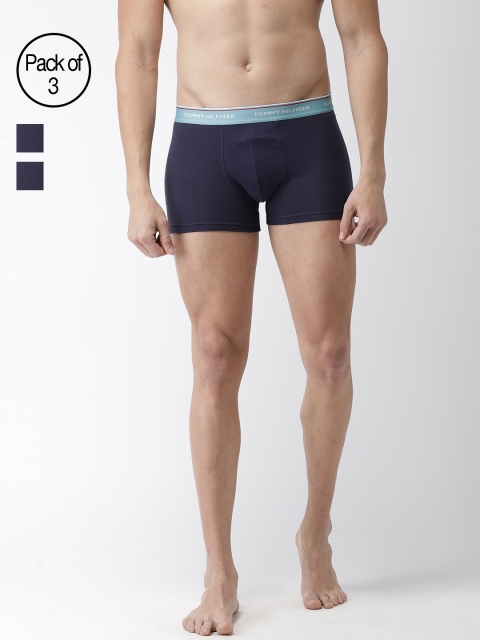 

Tommy Hilfiger Men Pack of 3 Solid Trunks P9AB4107, Navy blue